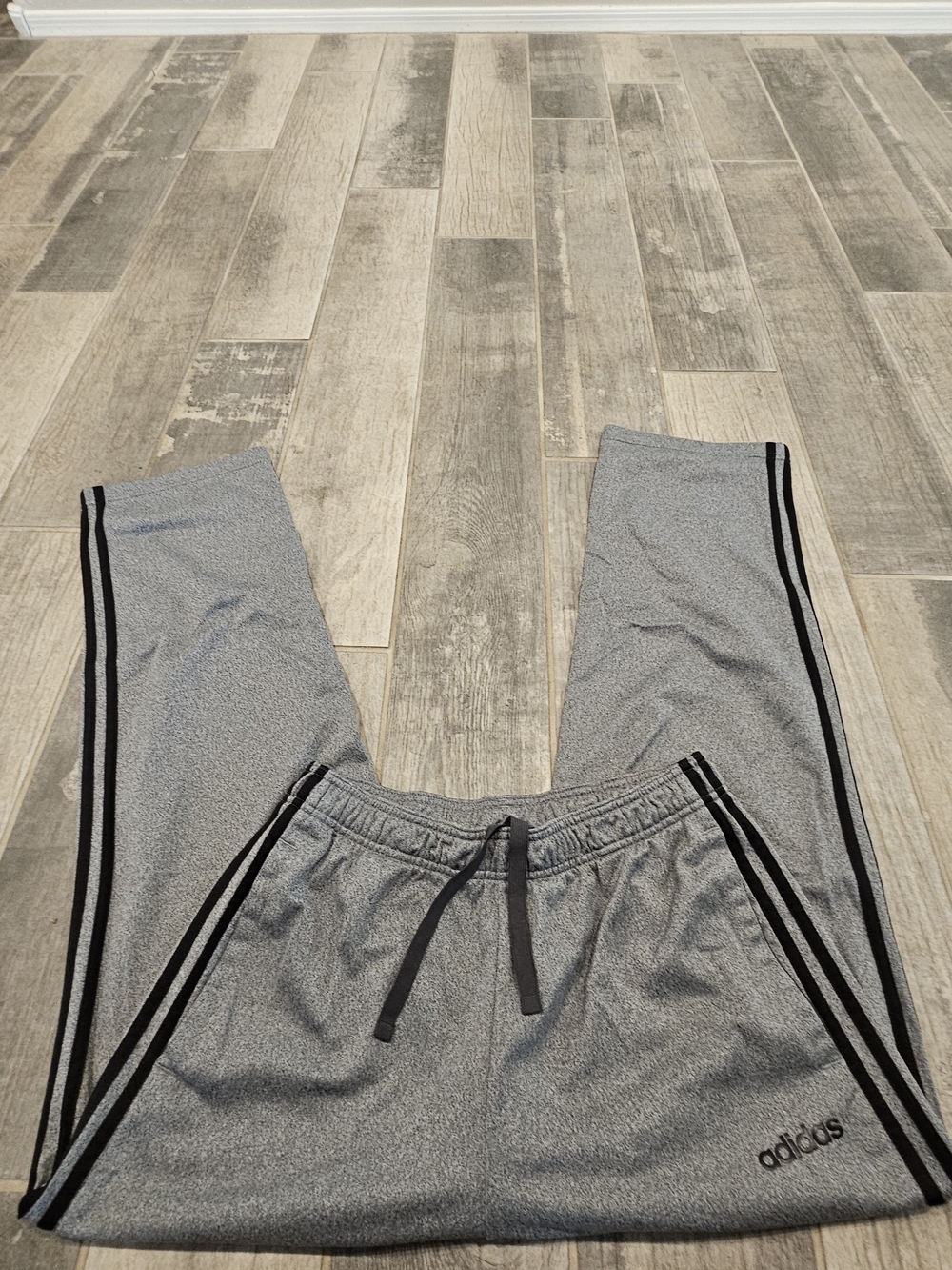 Adidas Gray Trainer Pants with Side Stripes